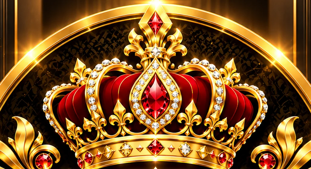 Decorative royal gold and ruby crown